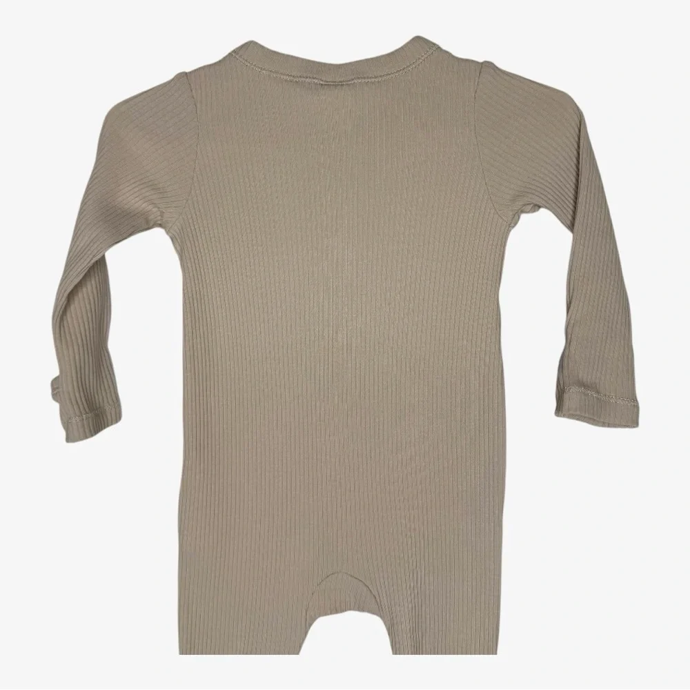 Old Navy Unisex Sleep & Play 2-Way-Zip Footed One-Piece Ribbed Tan